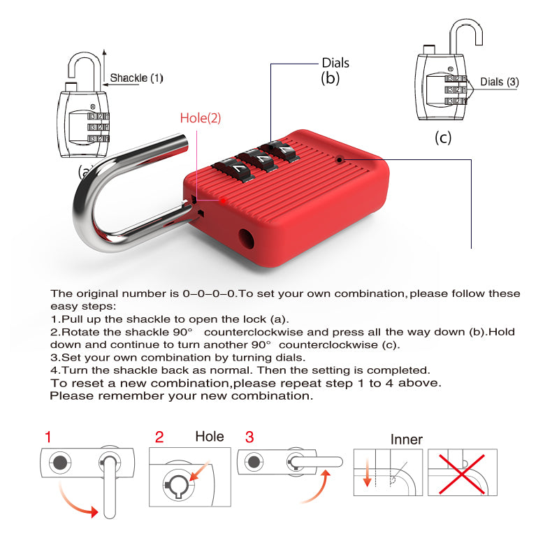 Zinc Alloy Combination Lock 01H3