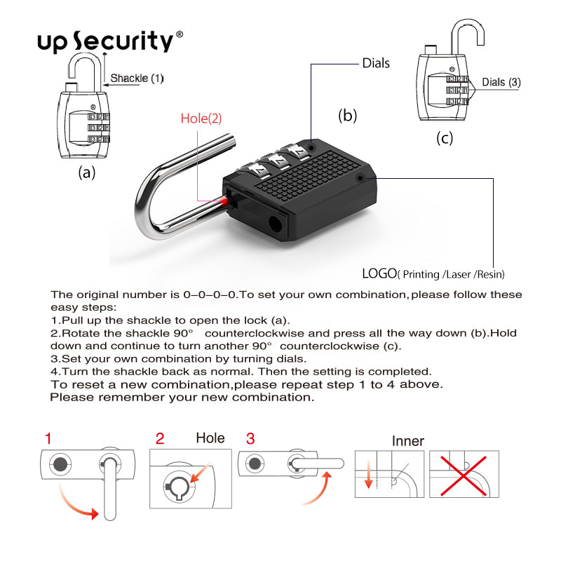 Zinc Alloy Combination Lock 02B