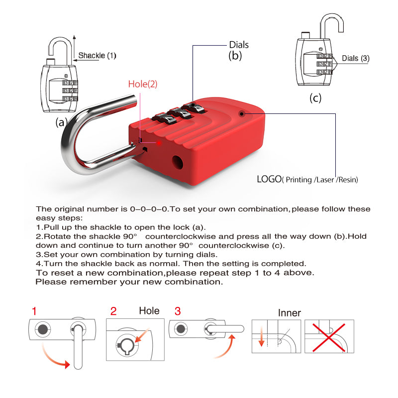 Zinc Alloy Combination Lock 02H3