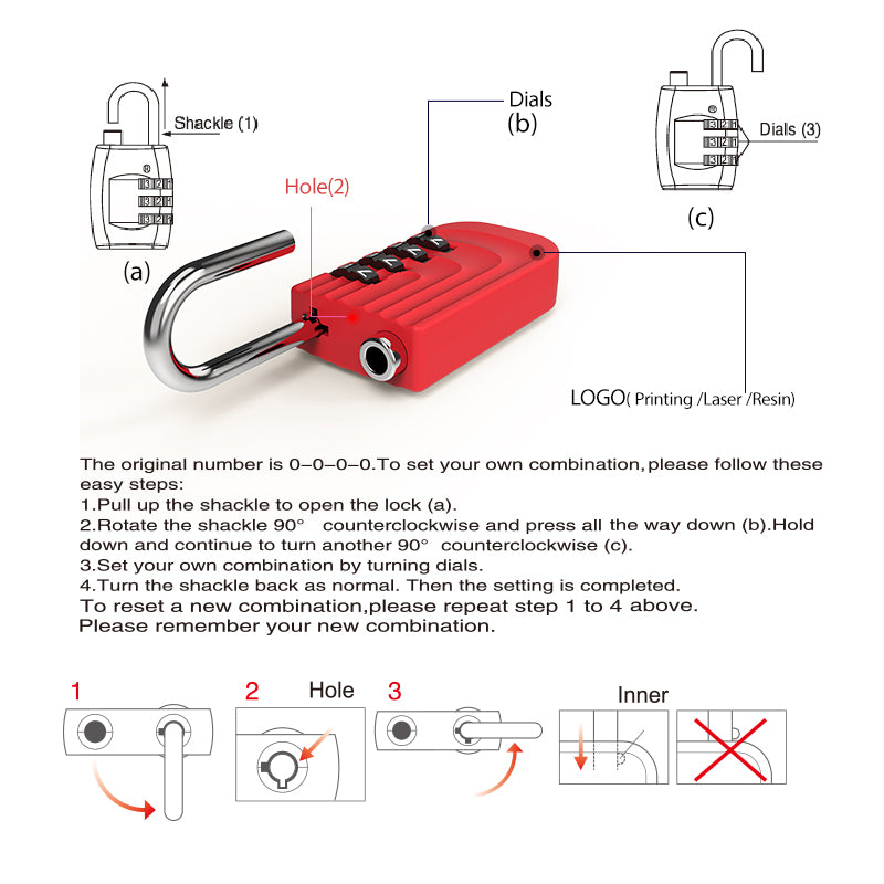 Zinc Alloy Combination Lock 02H4