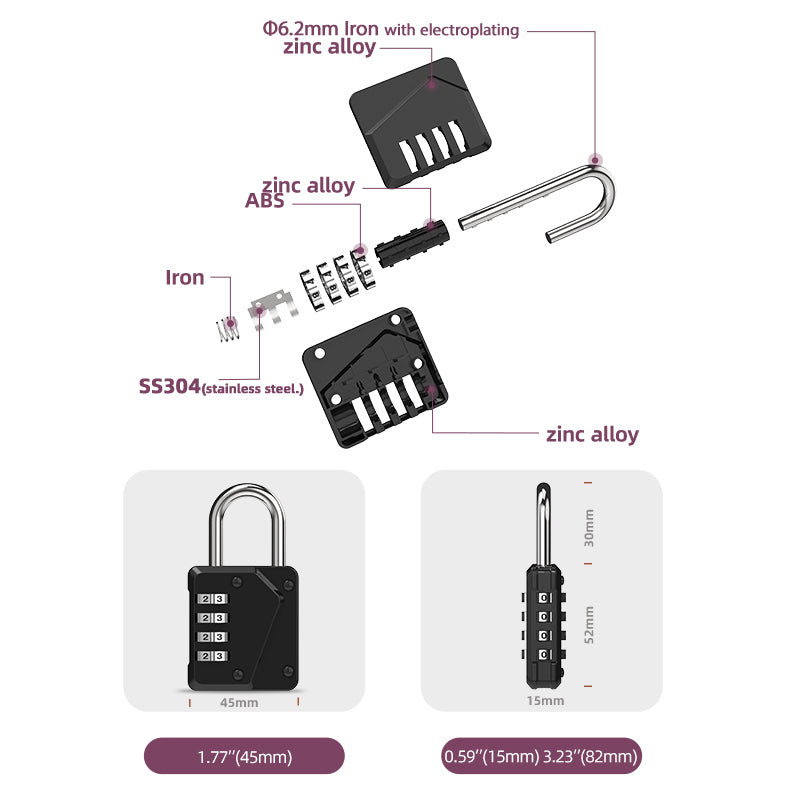 Zinc Alloy Combination Lock 04C