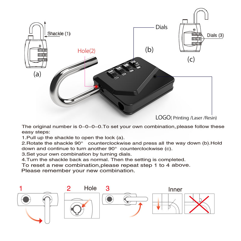 Zinc Alloy Combination Lock 04C