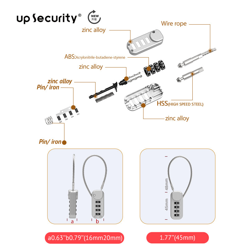 Zinc Alloy Combination Lock 04U