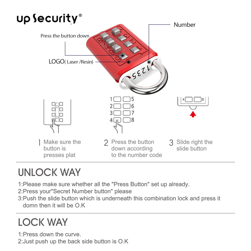 Zinc Alloy Combination Lock 08S