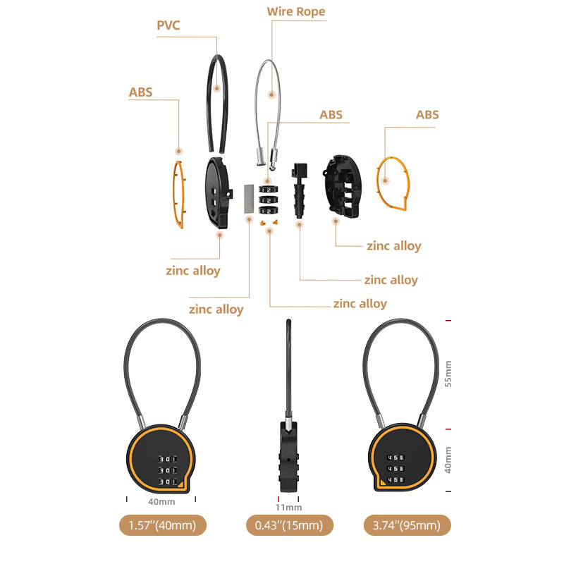 Zinc Alloy Combination Lock 08U/08U Dress Up