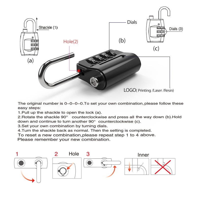 Zinc Alloy Combination Lock 28N