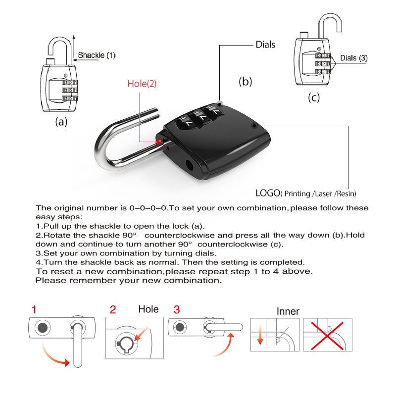 Zinc Alloy Combination Lock 29N