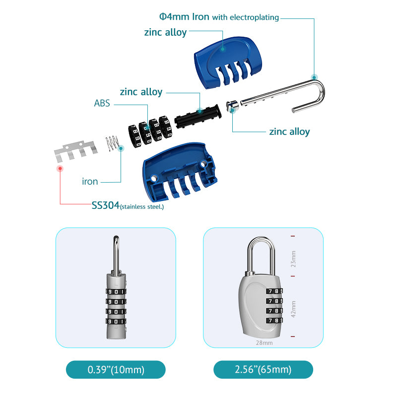 Zinc Alloy Combination Lock 30N