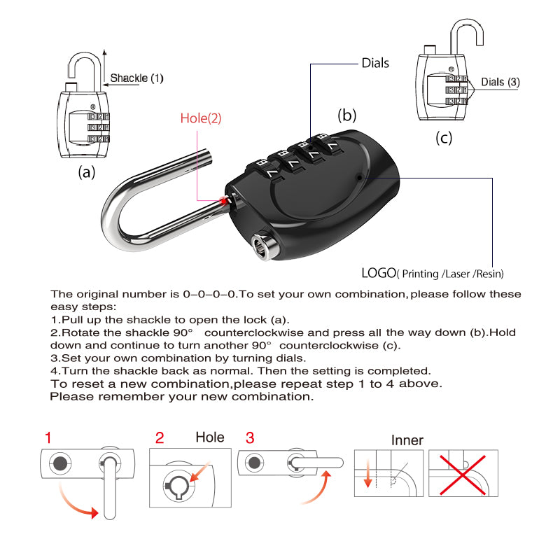 Zinc Alloy Combination Lock 30N