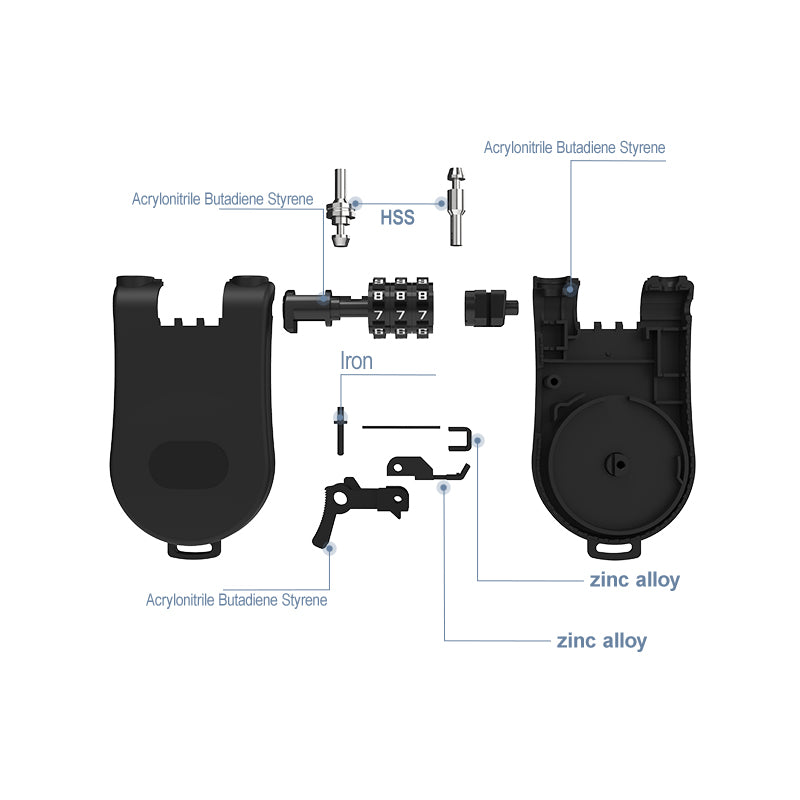 Cable Retractable Combination Lock P10